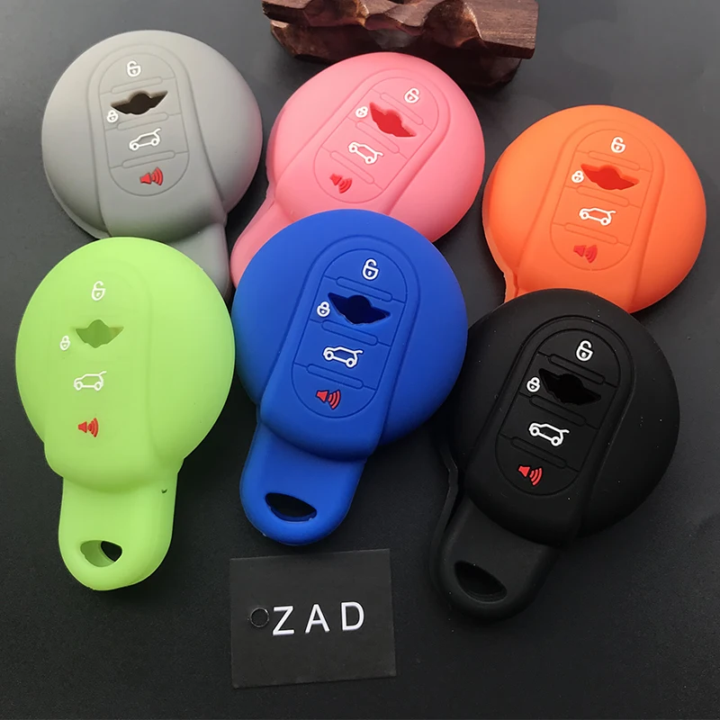 

ZAD silicone rubber car Key Case Cover For BMW MINI Cooper S R50 R53 F54 F55 F56 4button key set Protection
