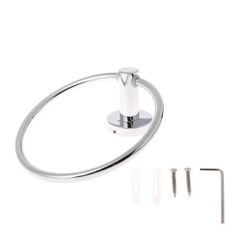 

Stainless Steel Towel Ring Holder Hanger Chrome Wall Mounted Bathroom Home Hotel J6PD