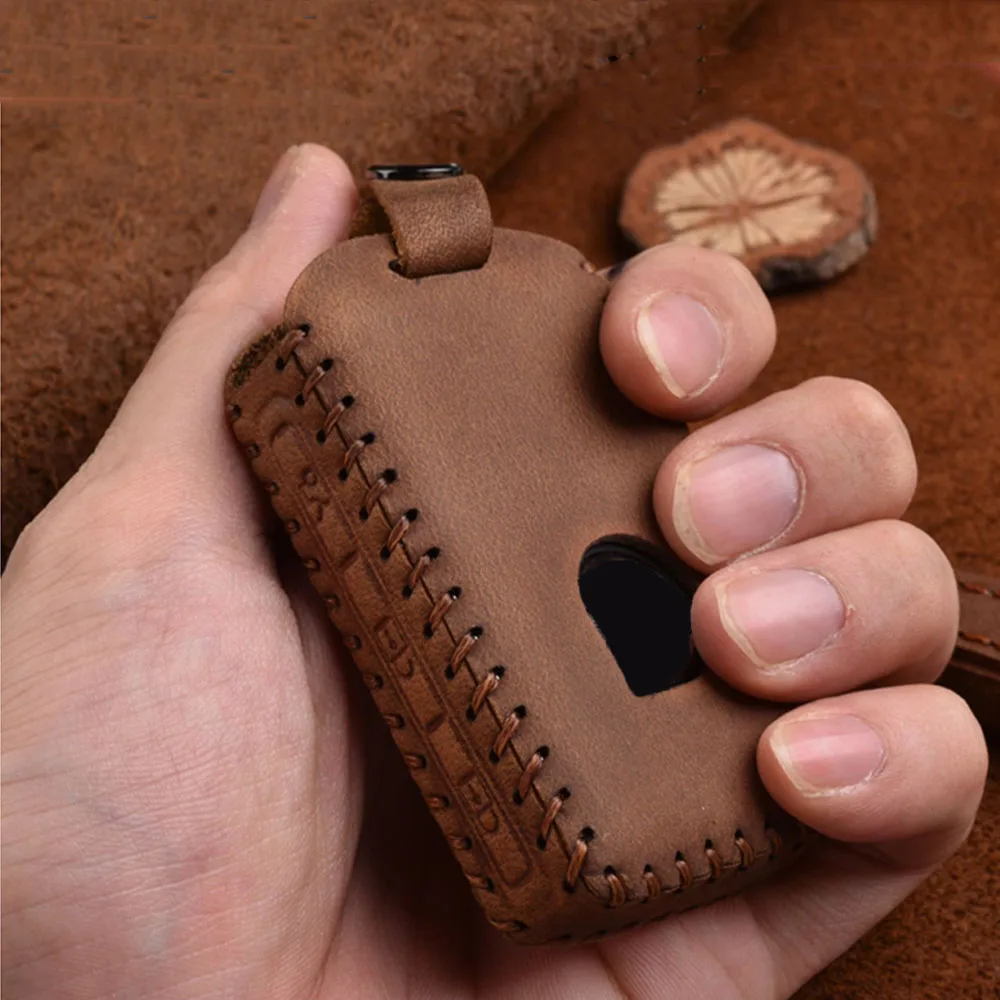 

Leather Car Key Case for volvo xc90 2017 2018 s90 v90 t5 t6 2015 2016 t8 xc60 Protector Cover Skin Car Holder key Accessories