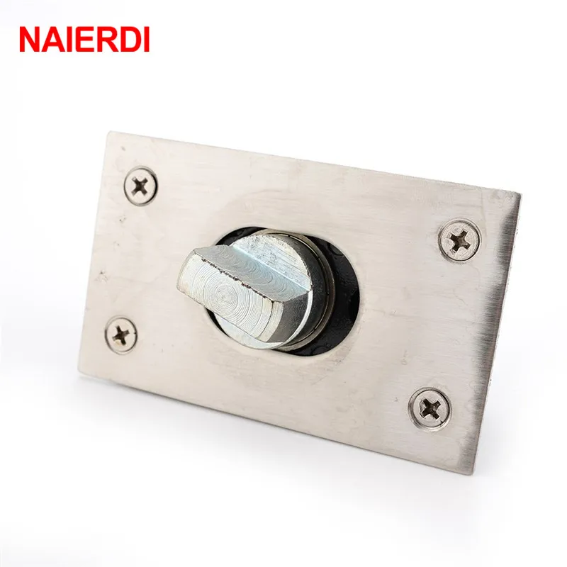 NAIERDI 360 Degree Revolving Door Hinge 90 Degrees Positioning Hidden Floor Pivot Hinges For Furniture Hardware
