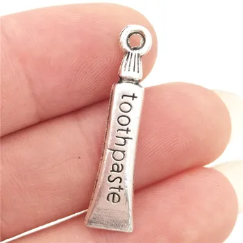 

BULK 30 Zinc Alloy Tental Tentist Toothpaste Charms Jewley Making DIY Pendant Supplier 6*28mm 1.3g
