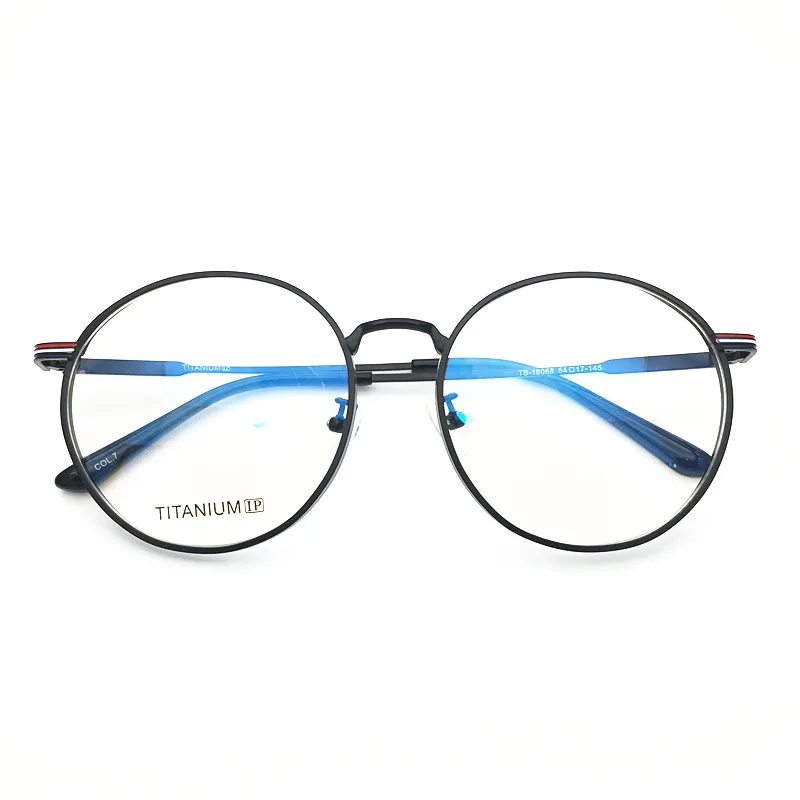 

2019 New Arrival Titanium Big Round Frame Ultralight Men Women Prescription Eyeglasses Retro Optical Frame Eyewear 18068