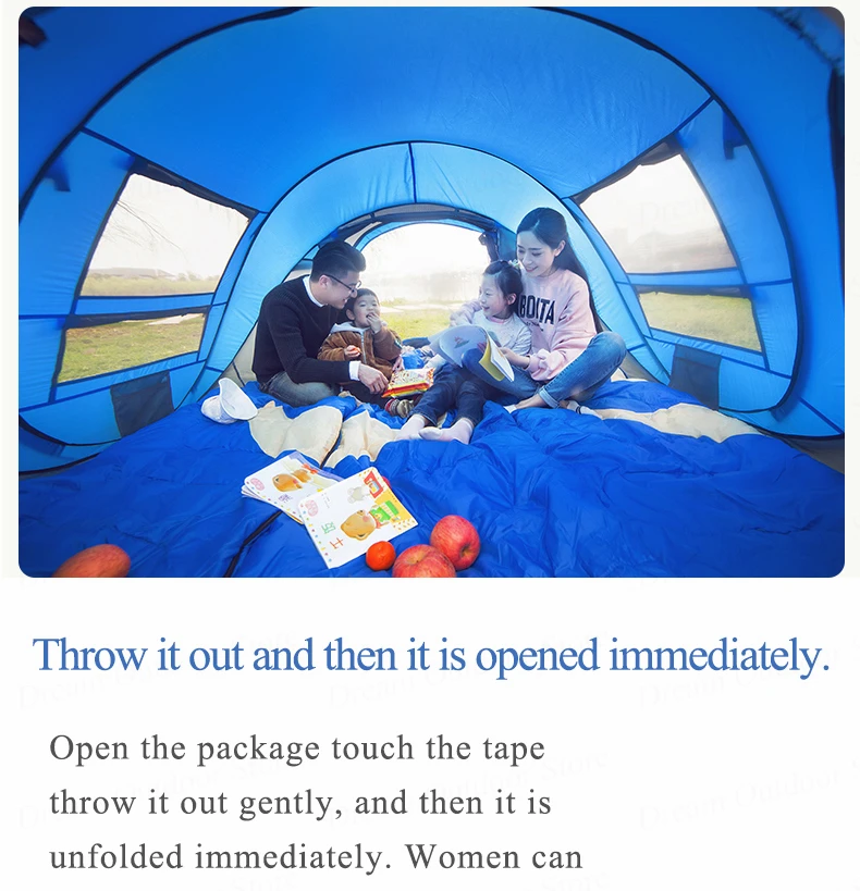 Automático de Velocidade Barraca de Acampamento Prova de Vento Barraca ao ar Grande Lance 3 4 Pessoas Livre Aberto Jogando Pop up Praia à à Prova d' Água Grande Espaço 6 Grande barraca exterior do lance 3-4 pessoas