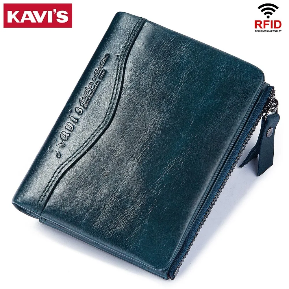 

KAVIS 100% Genuine Leather men wallet PORTFOLIO Male Purse Small Portomonee With Short Fashion Mini Walet Zipper Card Holder