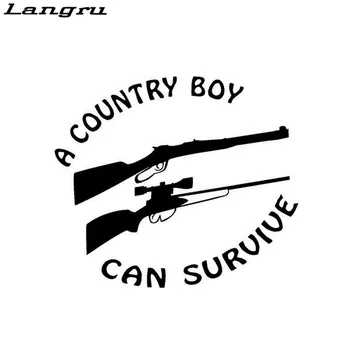 

Langru A Country Boy Can Survive Funny Vinyl Graphics Decals Cartoon Gun Car-styling Car Decorative Jdm