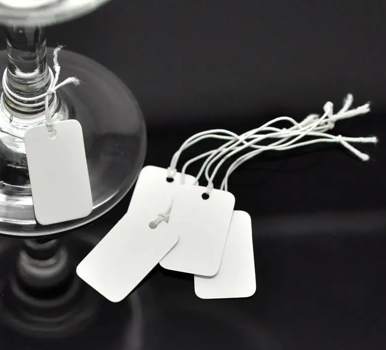 

Wholesale 300PCs High Quality String Jewelry Price Labels Paper Pricing Tags Simple Multifunctional Tags 2.5x1.5cm(1"x5/8")