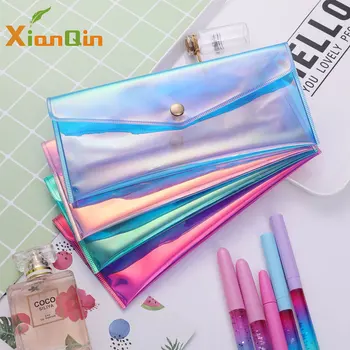 

XianQin Laser School Pencil Case for Girls Plastic Pen Pencil Cases Bag Pouch Student Stationery School Supplies Pencilcase