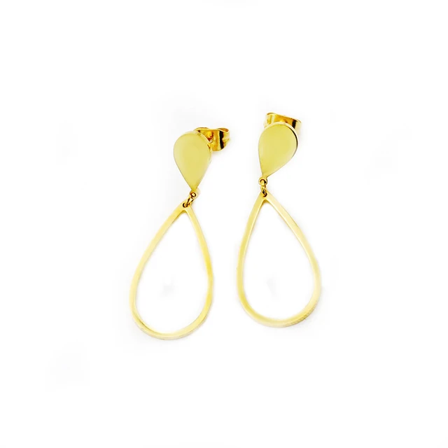 Fashion Simple Teardrop Earrings Vintage For Woman Stainless Steel Fashion Simple Teardrop Earrings Vintage For Woman Stainless Steel Raindrop Dangle S Everyday Jewelry Minimalist
