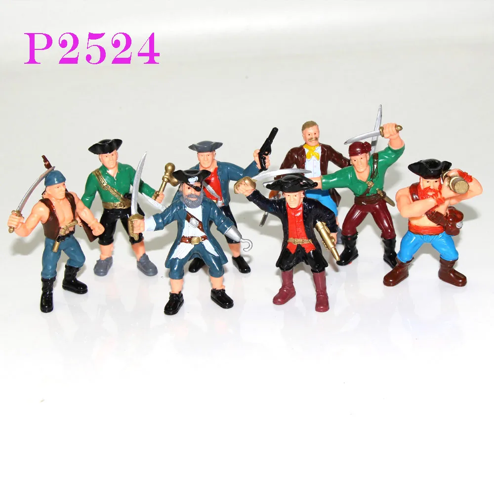 

NEW 8PCS Moldel Painted Figures Pirates Robbers Super Toys 1:25 scale model figures model building kit