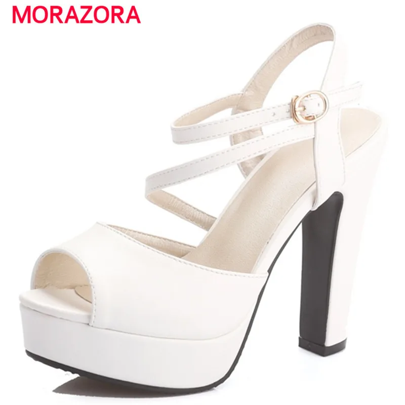MORAZORA 2020 Summer fashion shoes woman high heels sandals women shoes buckle platform wedding shoes big size 34-46 MORAZORA 2020 Summer fashion shoes woman high heels sandals women shoes buckle platform wedding shoes big size 34-46
