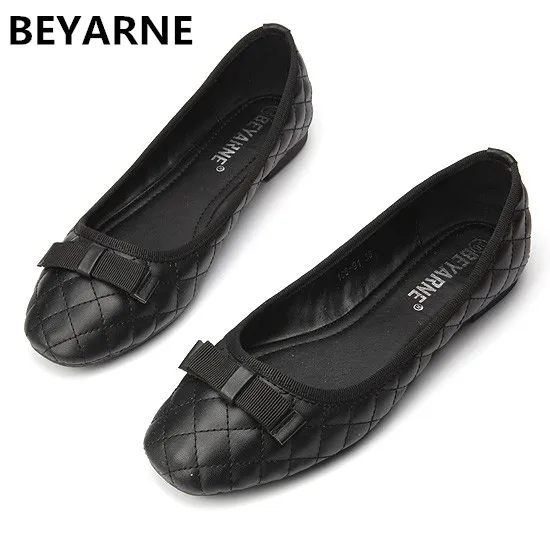 BEYARNE Lady Flat Shoes for drive pregnant woman Women spring shoes nurse work Shoe square toe black color soft soles 41 40