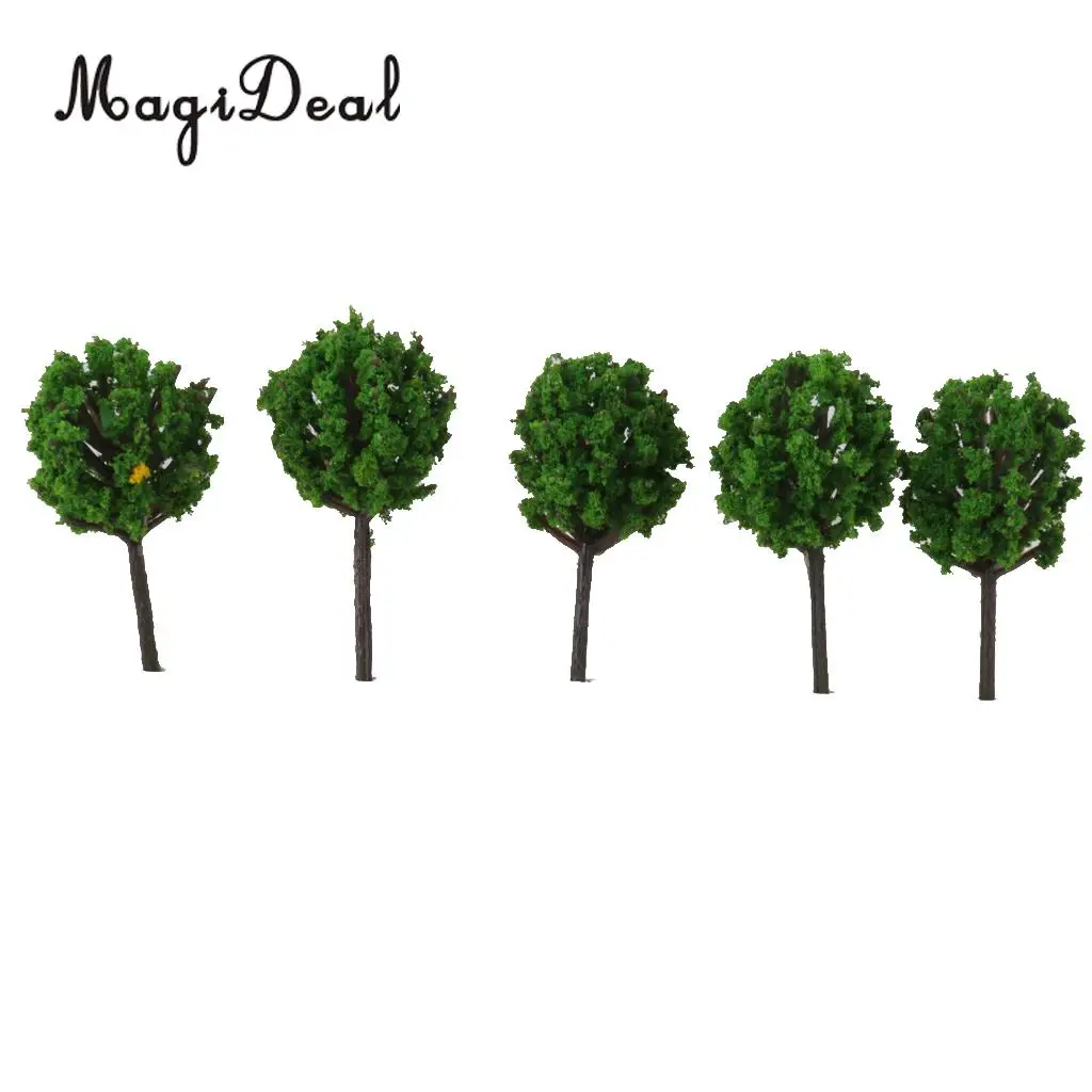 50Pcs 1/300 Scale 4cm Dark Green Model Trees Z Scale Train Street Park Countryside Model Building Scenery Landscape 4Colors