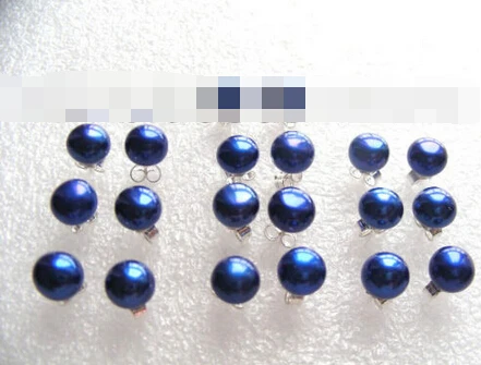 

FREE SHIPPING>>> free shipping 00447 10pair BLUE natural pearls earrings