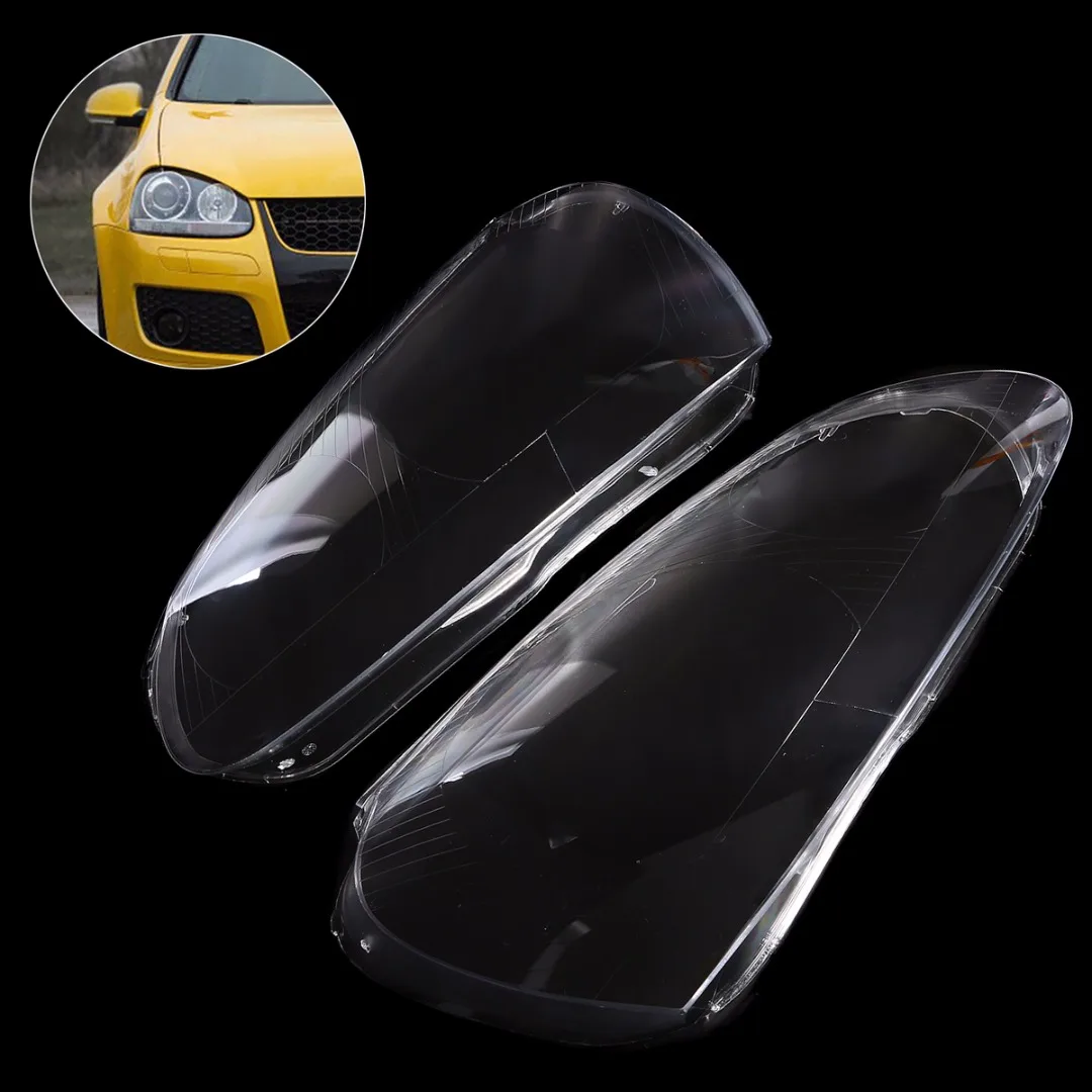 Mayitr 1pair Polycarbonate Headlight Protector Clear Headlamp Clear Lens Cover Shell For VW Golf 5 MK5 Jetta 05-09