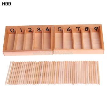 

Montessori Wooden Spindle Box 45 Spindles Mathematics Counting Educational Toy