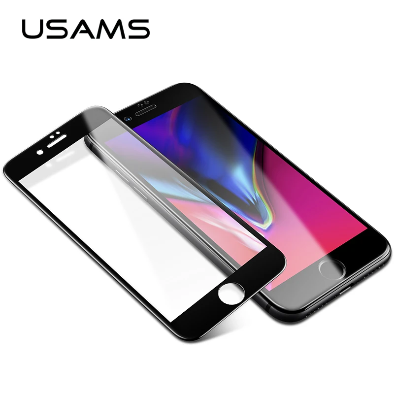 USAMS Защитная пленка для экрана iPhone 7 8 6s X XS Max XR 3D полная защита закаленное стекло