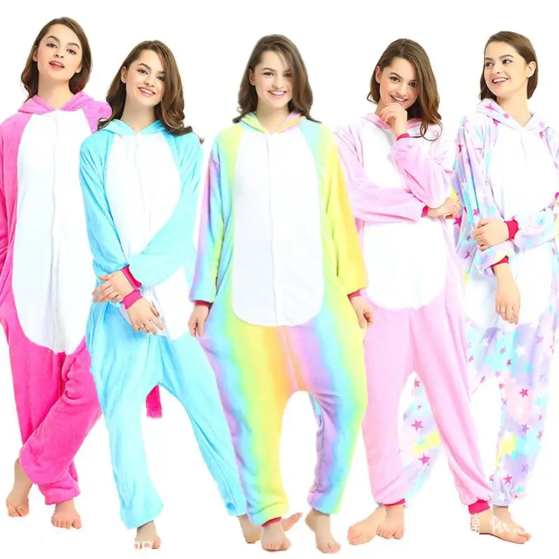 

Kigurumi Onesie Adult Women Animal Pajamas Suit Flannel Unisex Warm soft Sleepwear Onepiece Winter Jumpsuit Pijama Cosplay