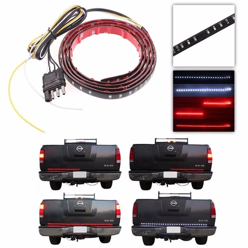 60 truck suv tailgate light bar led red white reverse stop running