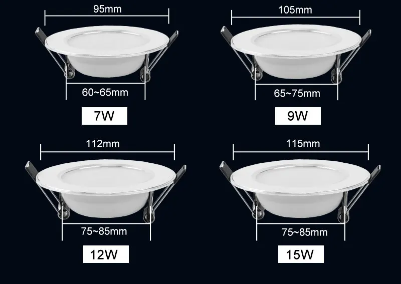 СВЕТОДИОДНЫЕ Светильники 5 Вт 7 Вт 9 Вт 12 Вт 18 Вт потолочные встраиваемые свет круглый дома света панели теплые белый/холодный белый свет AC 240