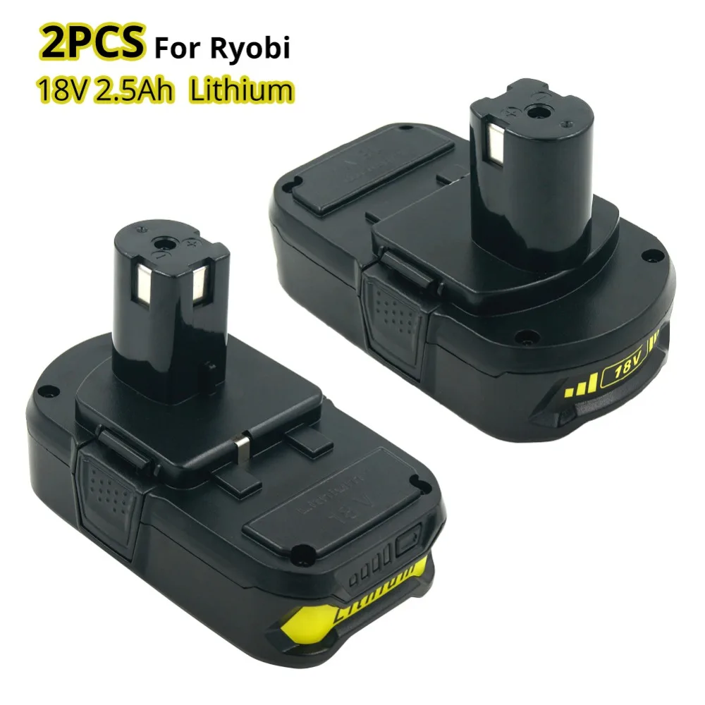 2PCS New 18V 2500mah RB18L25 Lithium Ion Replacement Battery For Ryobi