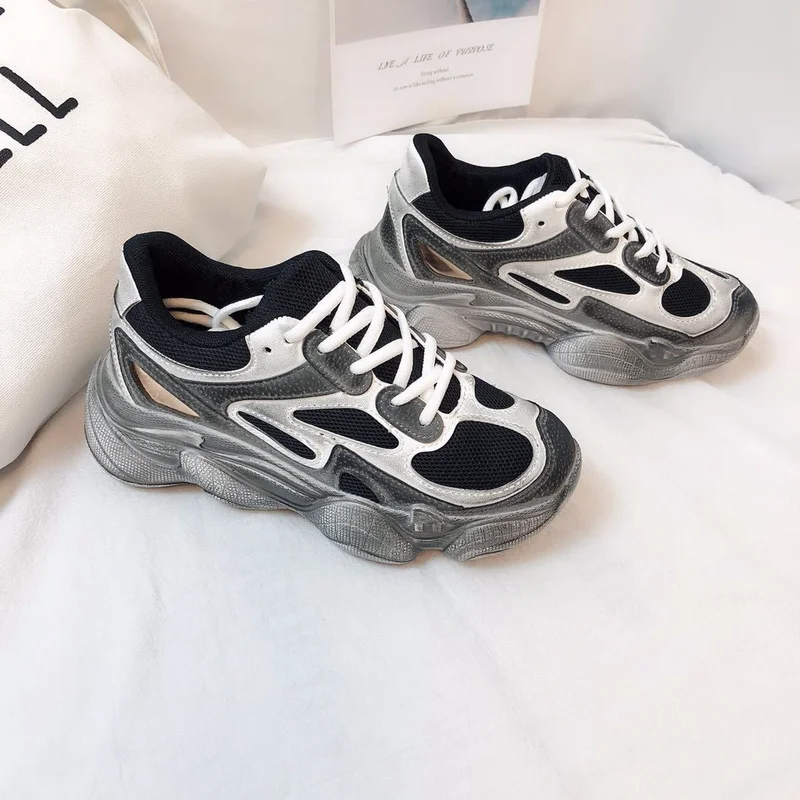 

Vulcanize Female Fashion Sneakers Lace Up Soft High Leisure Footwears Breathable Mesh Women Casual Shoes zapatillas mujer CY-05