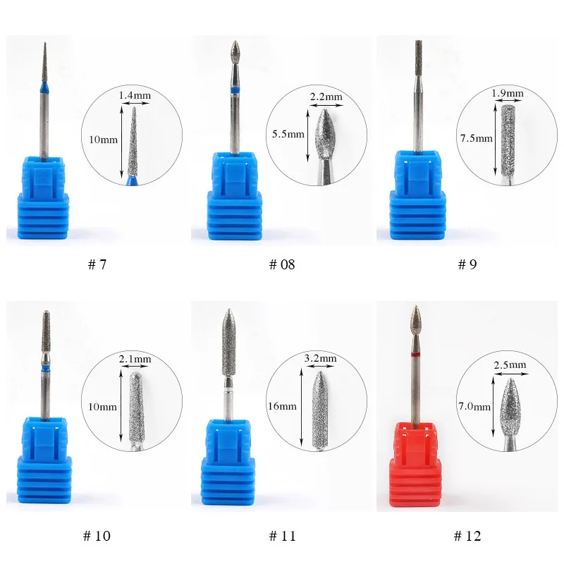  17 Types Diamond Nail Drill Bit Rotary Burr Cuticle Clean Electric Bits For Manicure Drill Accessor