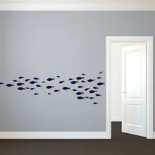 60 шт/4 размер на заказ детская подводная рыбка Наклейка на стену виниловые художественные наклейки для домашнего окна ванной Интерьер Декор Прямая поставка