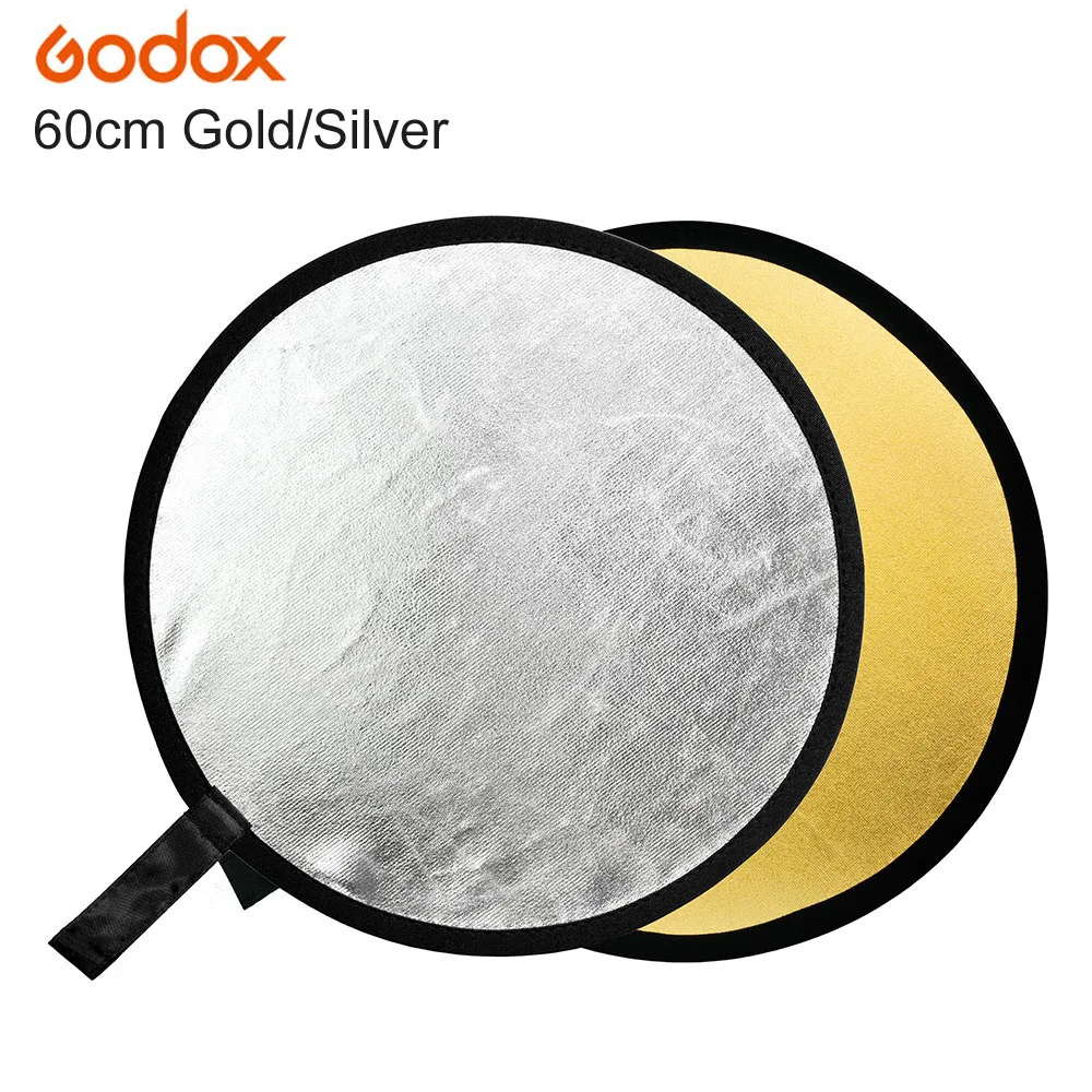 GODOX 2" 2-в-1 Light Mulit складной золотой, Серебряный Отражатель фотографии 60 см для студийная фотовспышка лампа освещения