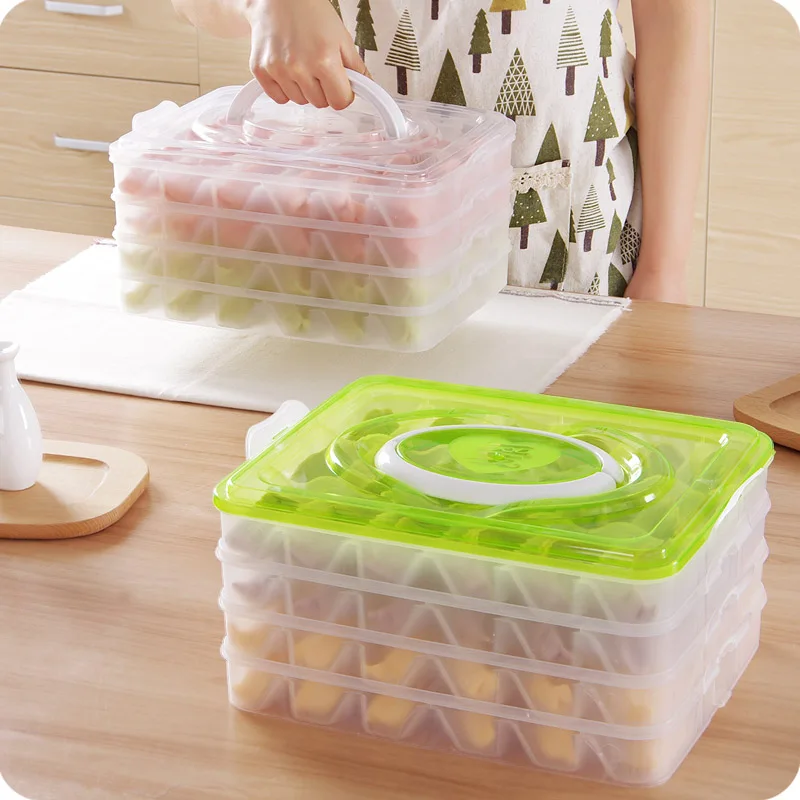 Продажа 4 слоя 5 слоев Портативный клецки коробка для хранения холодильник свежие контейнер держатель Органайзер, кухонные аксессуары