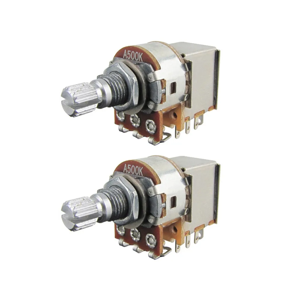 

NEW 2pcs Push Pull Guitar Pots Potentiometer A500K Tone Control Switch Short Split Shaft 15mm