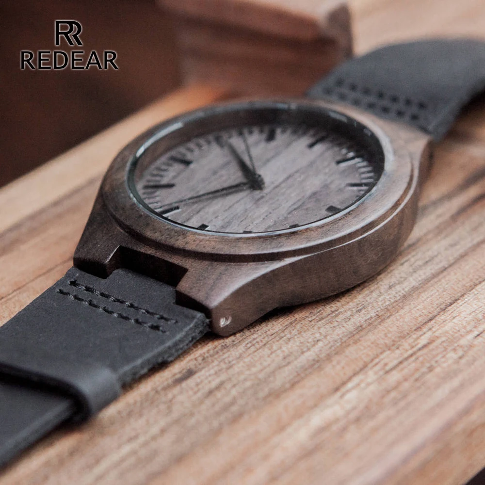 Personality Design Logo Write Your Message Carved Customize Black Sandalwood Wooden Watch Laser Print Contains watches