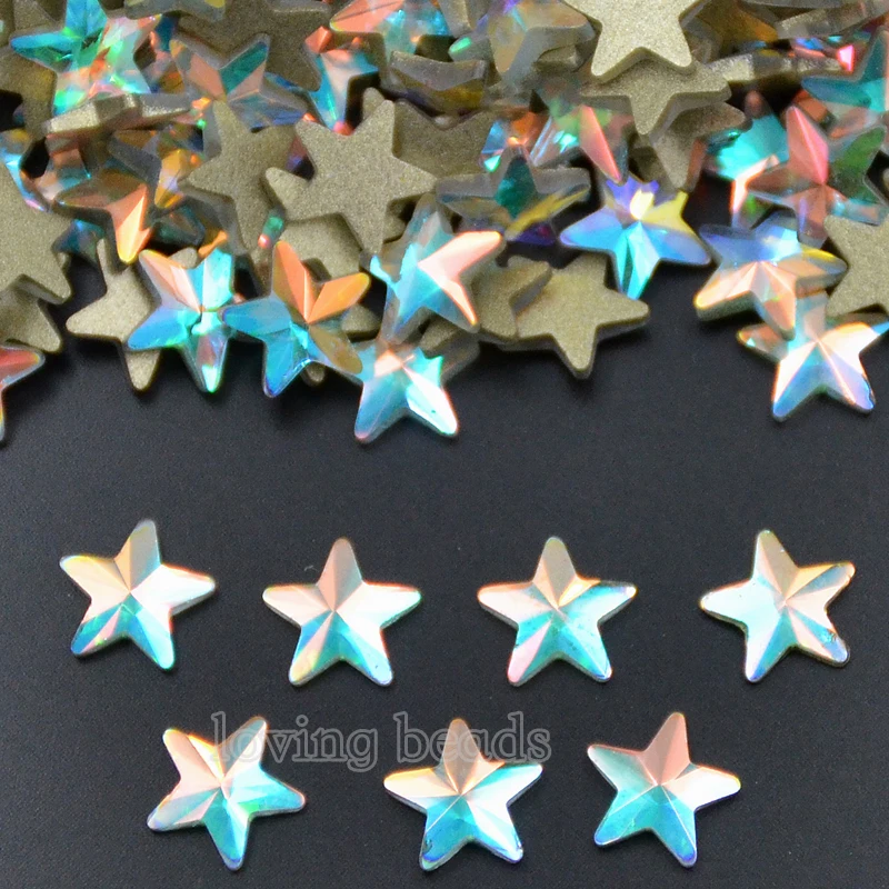 

200PCS/Pack 36 8x8mm Star Drop Clear AB No Hotfix Rhinestones Multi Shape Crystal Glass 3D Nail Art Gllitter Beads Top Quality