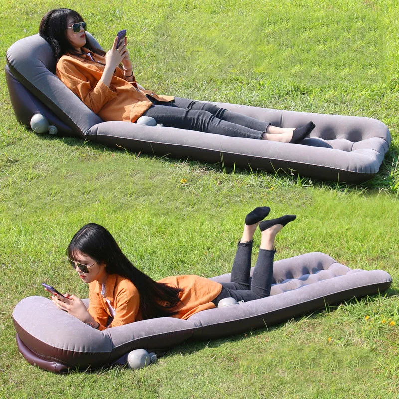 Special Product  Outdoor Camping Picnic Beach Mat Inflatable Sofa Lazy Sleeping Bag Air Sofa Bed Moistureproof Pad I