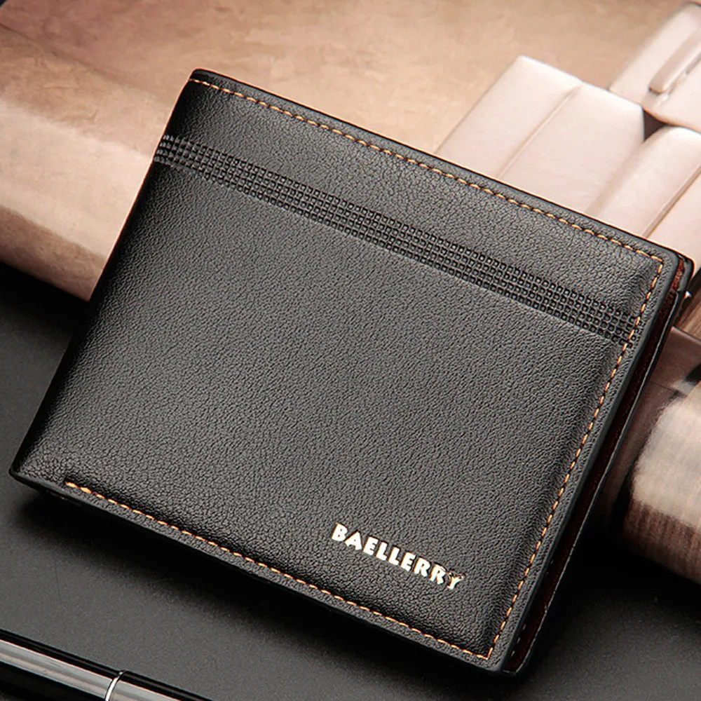 

Men wallets Mens Fashion Leather ID Card Holder Billfold Purse Wallet Handbag billetera hombre birthday present Business