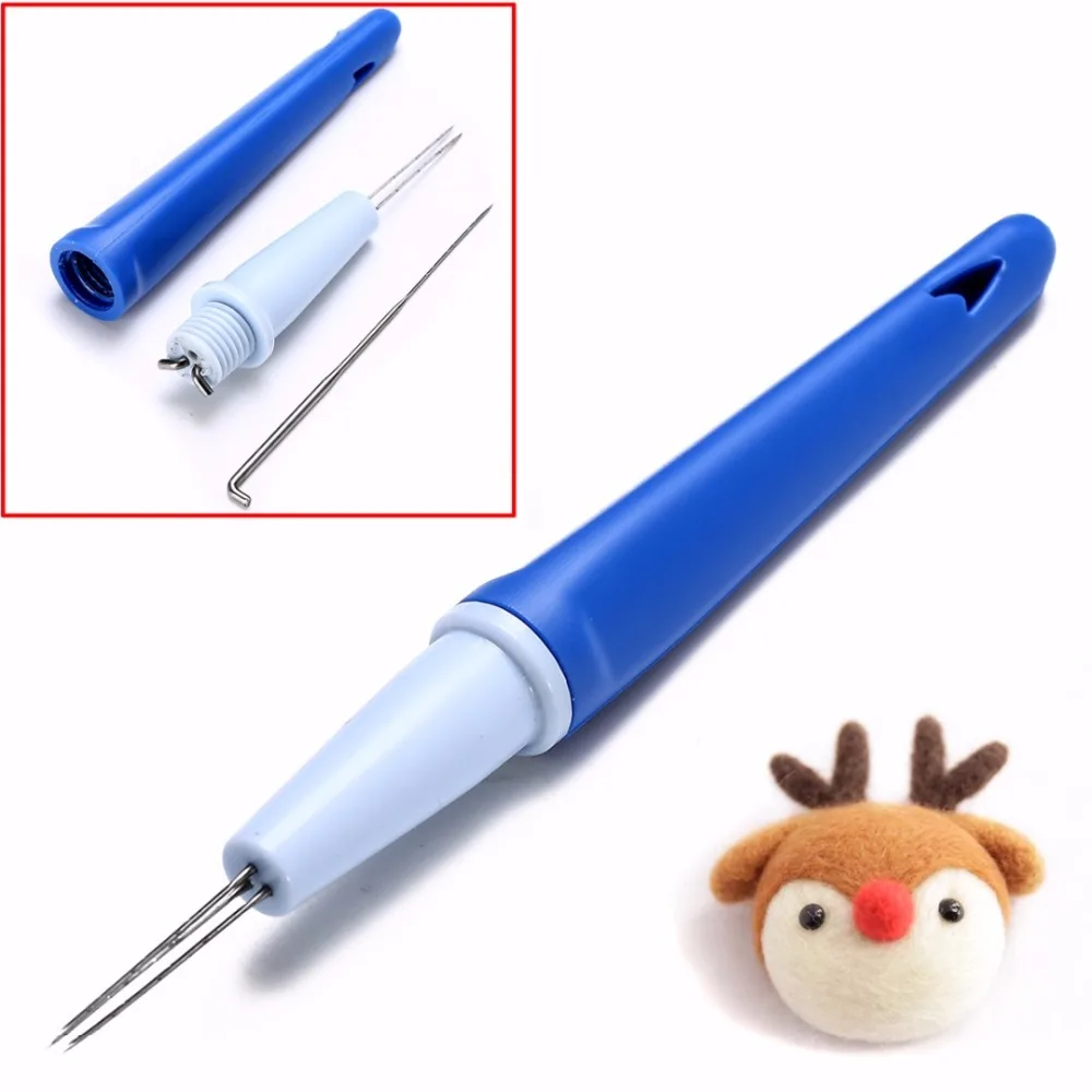 2016 New Needle Felting Handle Holder With 3 Needles Felted Wool