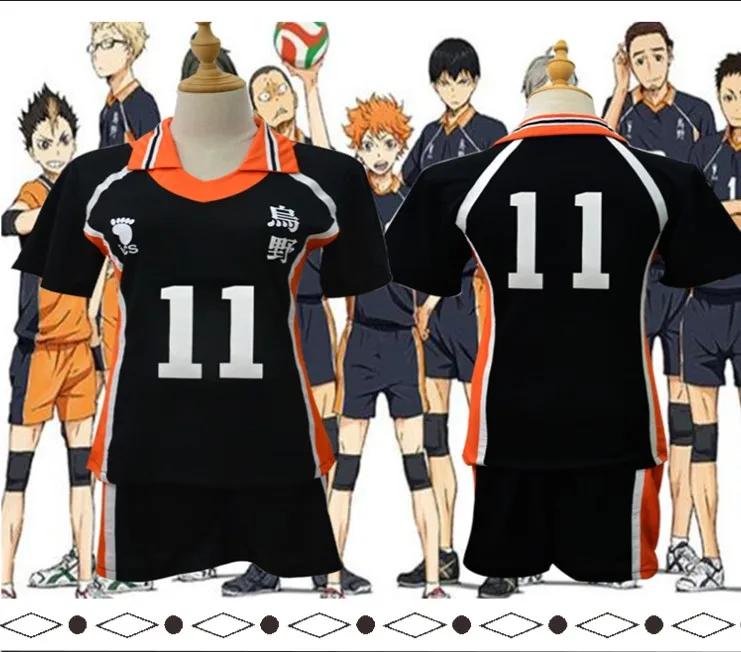 Аниме Haikyu! Косплей Костюм высокий школьный волейбол Клуб Спортивная майка Haikyuu Косплей-Костюм Униформа 9 стильные рубашки и брюки - Цвет: 11