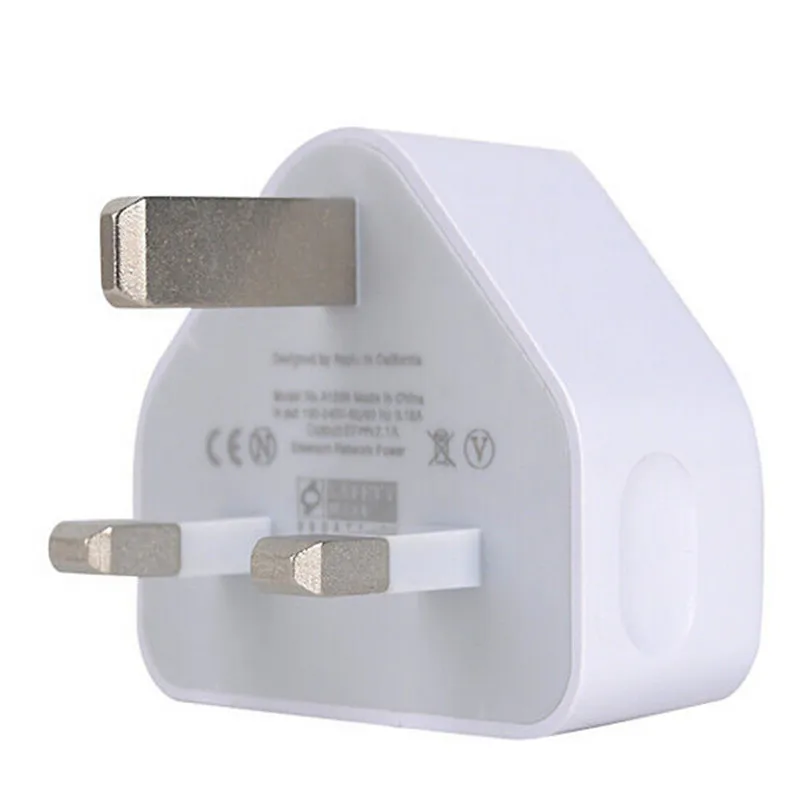 

2.1A Fast Dual Twin 2 Port USB Charging UK Plug Wall Plug Adapter 3 Pin Mobile Phone Chargers White