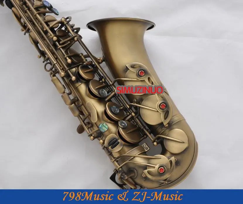 Профессиональный античный бронзовый Eb альт саксофон Abalone shell key High F # sax Новый|alto