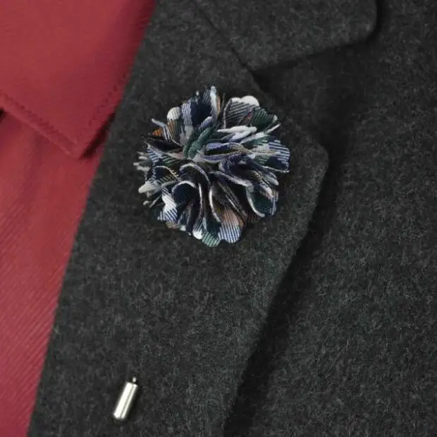 10 Pcs Lot Mens Plaid Lapel Flower Pin Wedding Boutonniere 10 Pcs Lot Mens Plaid Lapel Flower Pin Wedding Boutonniere Groomsmen
