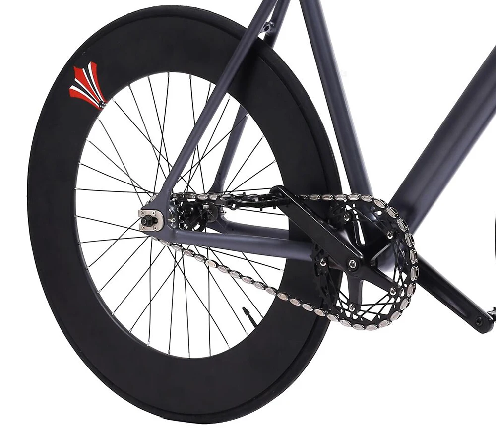 Cheap Fixed Gear Bike 54cm fame 90mm rim single speed bike Smooth Welding frame DIY Aluminum alloy Customize Track Bicycle 700C wheel 5