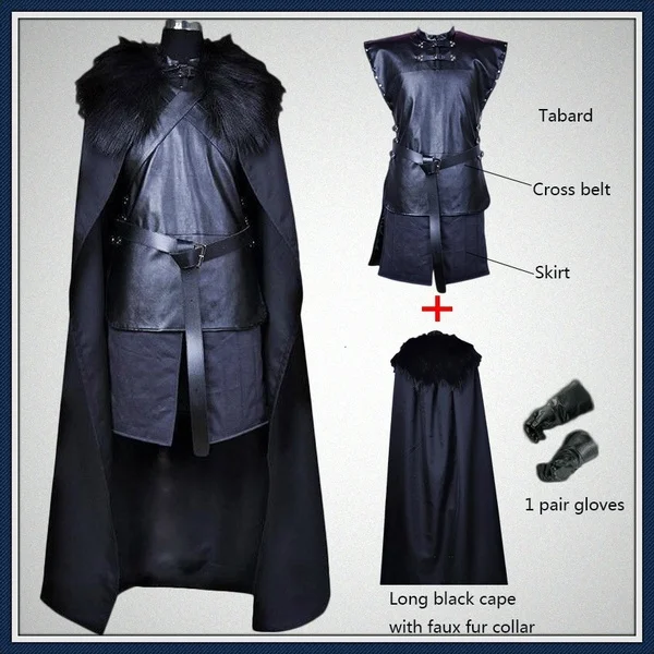 Comprar Serie de Televisión americana Juego de tronos disfraz Cosplay Jon Snow Cosplay Caballero juego de rol disfraz Halloween