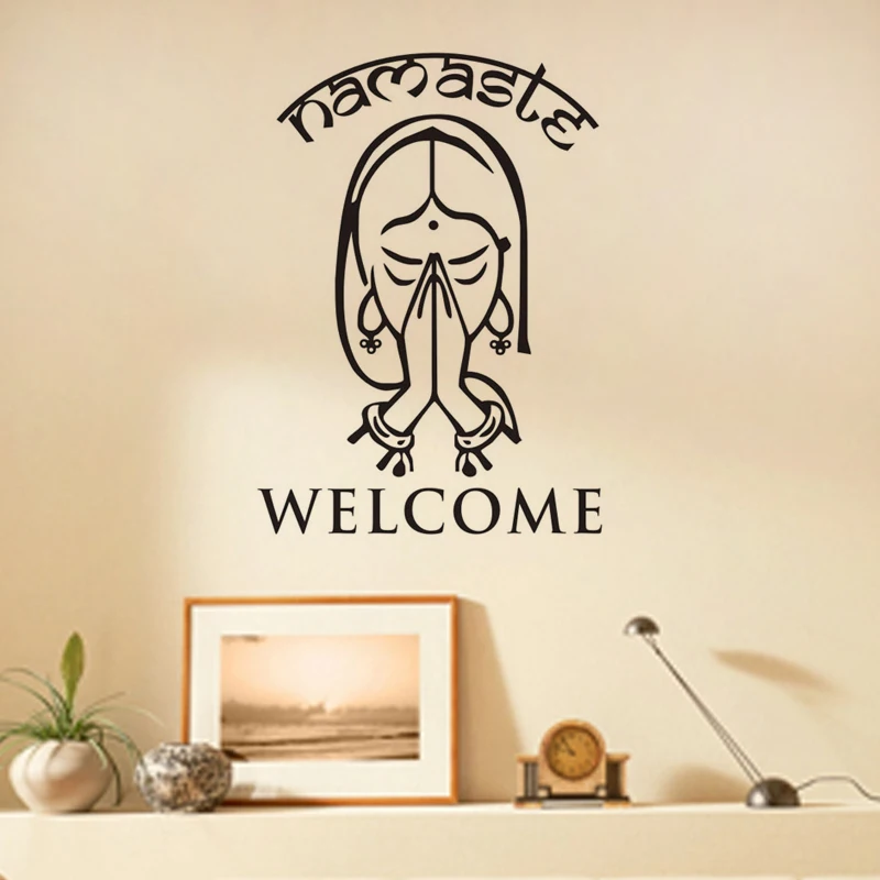 

Welcome Namaste Wall Decals Vinyl Art Wall Stickers Home Decor Living Room Yoga Studio Wall Decoration