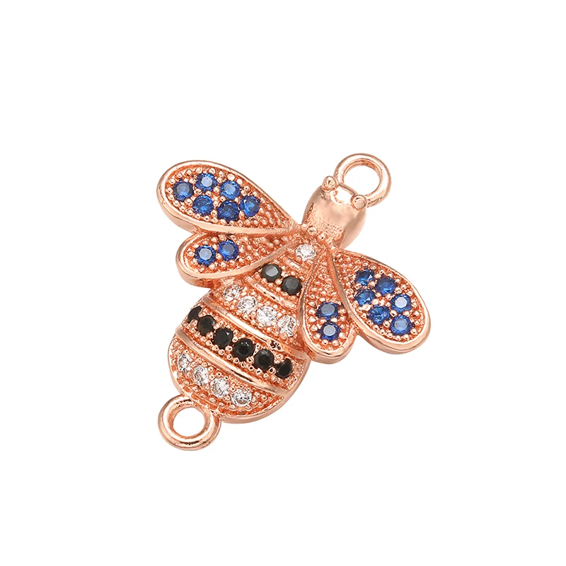 ZHUKOU 17x20 мм латунные коннекторы-соединители пчелы для женщин ожерелье серьги браслет ювелирные аксессуары фурнитура модель: VS384