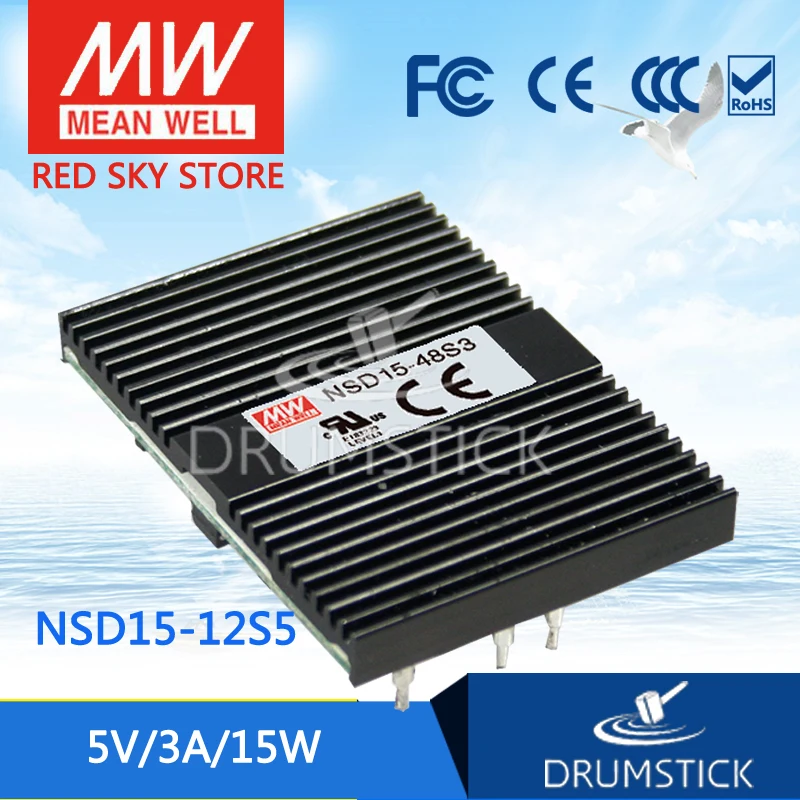 

Best seller MEAN WELL NSD15-12S5 5V 3A meanwell NSD15 5V 15W DC-DC Regulated Single Output Converter [Hot6]