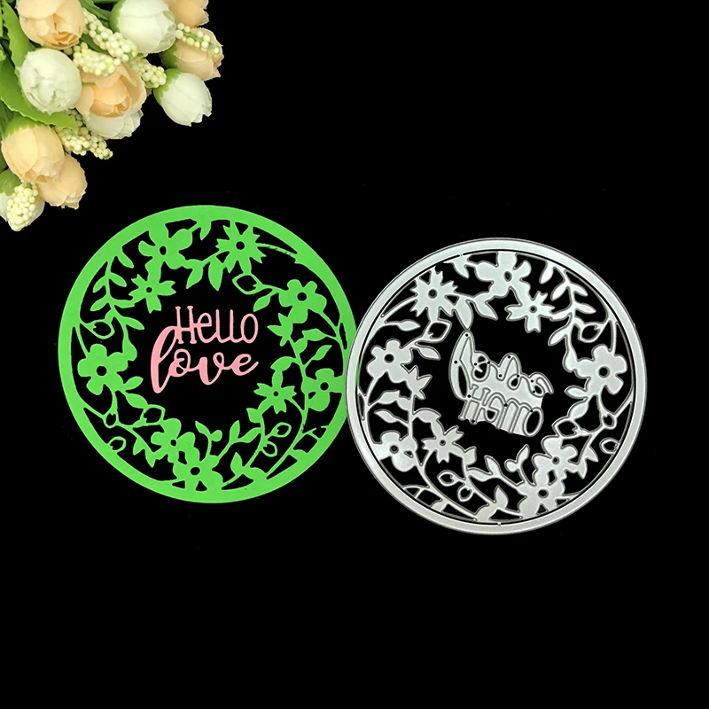 

Julyarts Scrapbooking Cutting Dies DIY 3pcs Flower Circle Love Letter Template Punch DIY Scrapbooking Album Paper Card