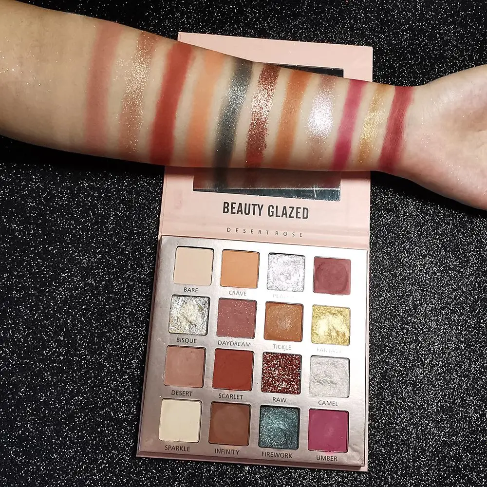 Палетка теней Beauty Glazed для макияжа профессиональная пигментированная блестящая
