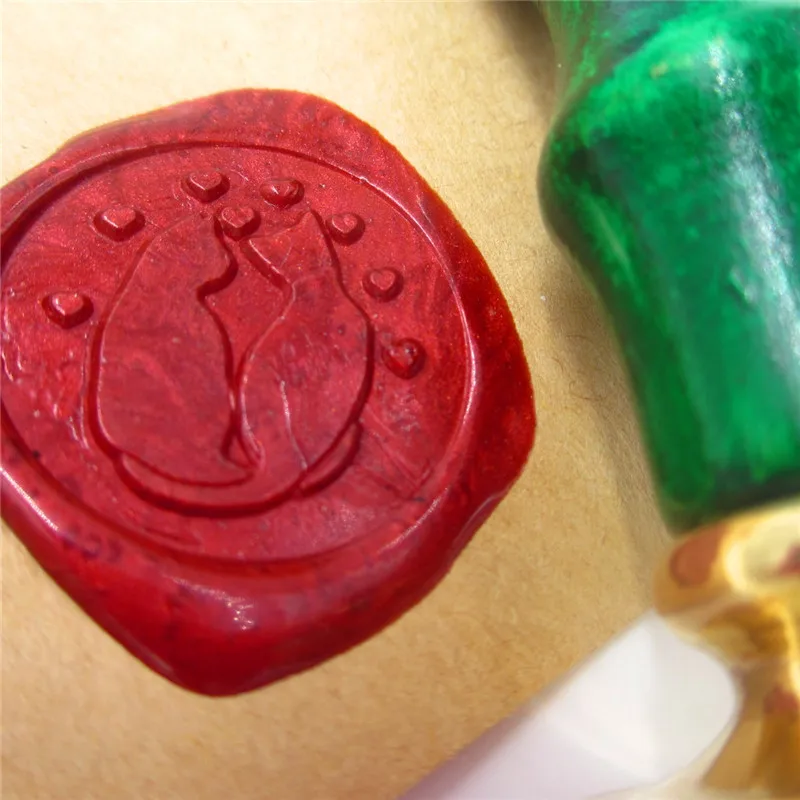 

Love cat design Initials customize your logo Name Box set personalized Letter/Sealing Wax /wedding Wax Seal Stamp Gold Custom