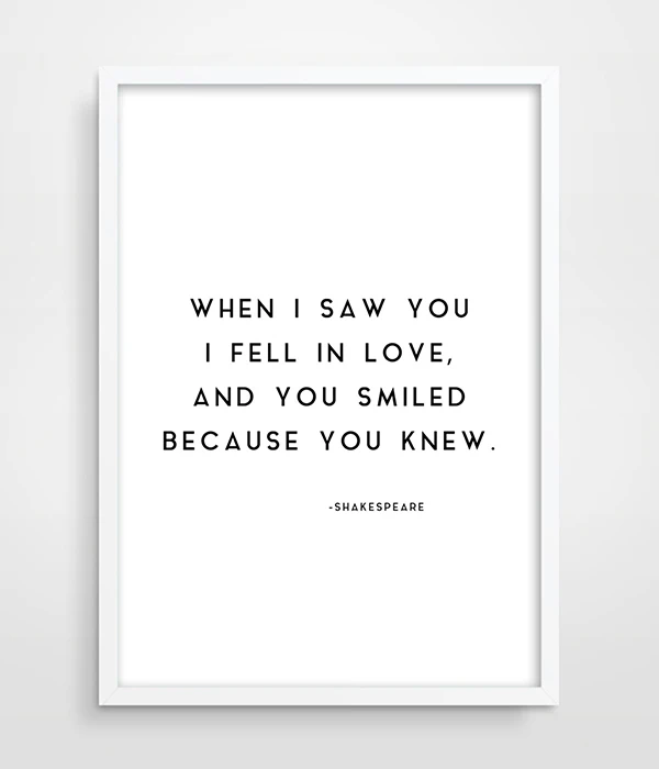 William Shakespeare Quote - Sophisticated Art - Love Print, Gift for Lovers - Bedroom Decor - Wall Decor - Awesome Quote - Typography Print-1