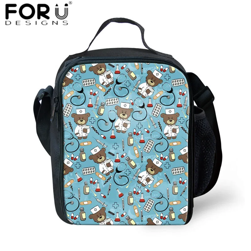 FORUDESIGNS/Детская сумка для обеда с рисунком медсестры, школьная коробка для обеда, холщовая Герметичная сумка для еды для студентов, Высококачественная сумка для пикника - Цвет: H4679G