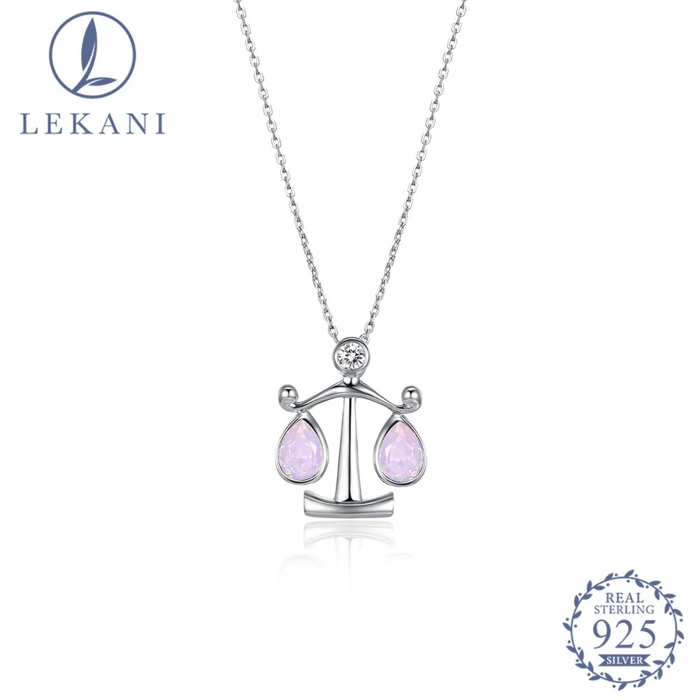 

LEKANI Crystal From Swarovski Trend New S925 Sterling Silver Necklace Fashion Personality 12 Constellation Pendant Aquarius